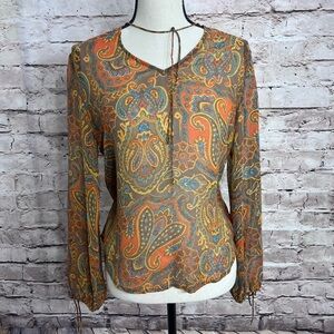 Vintage Spenser Jeremy Womens Paisley Women's Size 6 100% Silk Tunic